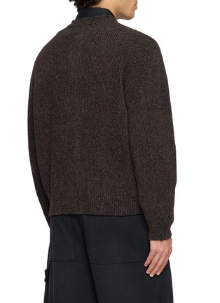 Back View - Click To Enlarge - SOLID HOMME - Textured Crewneck Knit Cardigan