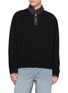 SOLID HOMME Contrast Denim Collar Polo Sweatshirt