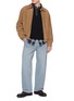 Figure View - Click To Enlarge - SOLID HOMME - Contrast Denim Collar Polo Sweatshirt