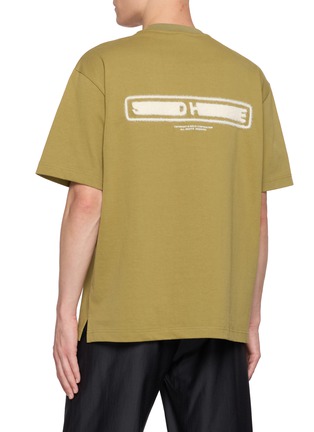 Back View - Click To Enlarge - SOLID HOMME - Logo Crewneck T-shirt