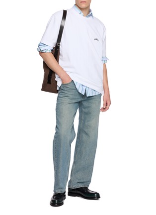 Figure View - Click To Enlarge - SOLID HOMME - Logo Crewneck T-shirt