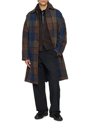 Figure View - Click To Enlarge - SOLID HOMME - Ruched Sleeve Button Up Shirt