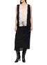 Figure View - Click To Enlarge - ASSIGNMENTS - Draped Bow Lace Front Midi Dress