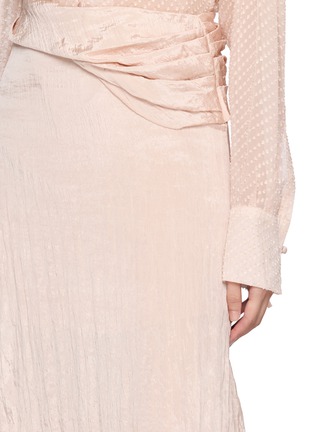  - ASSIGNMENTS - Turn-Up Waistband Lace Trim Satin Midi Skirt