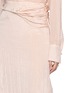  - ASSIGNMENTS - Turn-Up Waistband Lace Trim Satin Midi Skirt