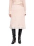 ASSIGNMENTS Turn-Up Waistband Lace Trim Satin Midi Skirt
