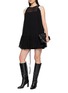 Figure View - Click To Enlarge - ASSIGNMENTS - Sheer Panel Lace Trim Mini Dress