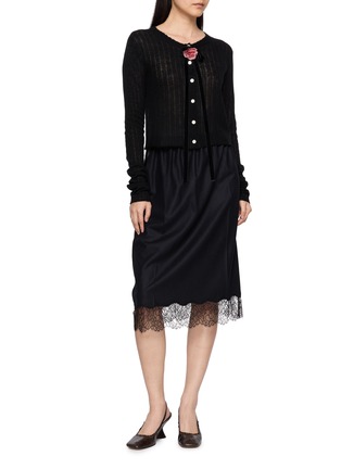 Figure View - Click To Enlarge - ASSIGNMENTS - Flower Bow Knit Cardigan