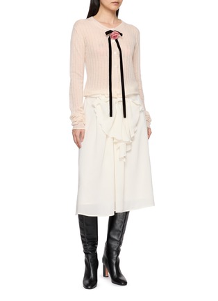 Figure View - Click To Enlarge - ASSIGNMENTS - Flower Bow Knit Cardigan