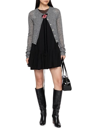 Figure View - Click To Enlarge - ASSIGNMENTS - Flower Bow Knit Cardigan