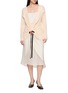 Figure View - Click To Enlarge - ASSIGNMENTS - Flower Twist Frayed Edge Knit Cardigan