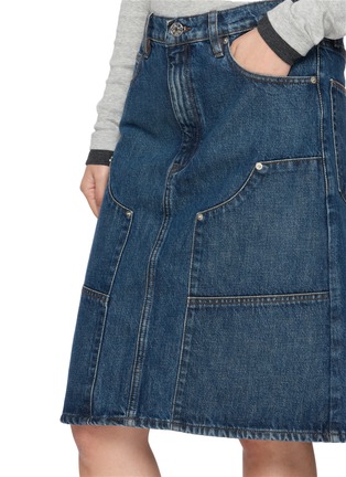  - DALA - Workers Panelled Cotton Denim Midi Skirt