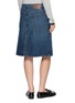 Back View - Click To Enlarge - DALA - Workers Panelled Cotton Denim Midi Skirt