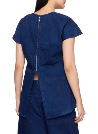 Back View - Click To Enlarge - DALA - Linear Cotton Denim T-Shirt