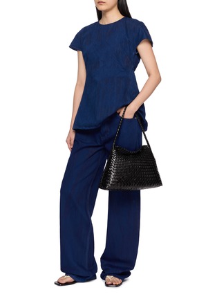 Figure View - Click To Enlarge - DALA - Linear Cotton Denim T-Shirt