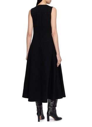 Back View - Click To Enlarge - ULLA JOHNSON - Odella Sleeveless Denim Midi Dress