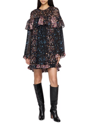 Figure View - Click To Enlarge - ULLA JOHNSON - Lune Ruffled Mini Dress