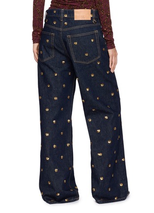 Back View - Click To Enlarge - ULLA JOHNSON - The Willow Embellished Dark Wash Jeans