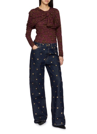 Figure View - Click To Enlarge - ULLA JOHNSON - The Willow Embellished Dark Wash Jeans