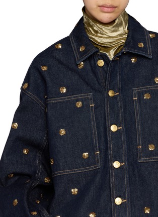  - ULLA JOHNSON - The Bobbi Embellished Dark Wash Denim Jacket