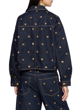 Back View - Click To Enlarge - ULLA JOHNSON - The Bobbi Embellished Dark Wash Denim Jacket