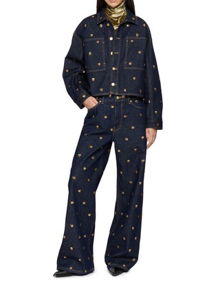 Figure View - Click To Enlarge - ULLA JOHNSON - The Bobbi Embellished Dark Wash Denim Jacket