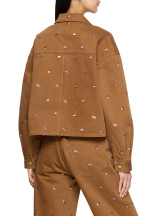 Back View - Click To Enlarge - ULLA JOHNSON - The Bobbi Embellished Medium Wash Denim Jacket