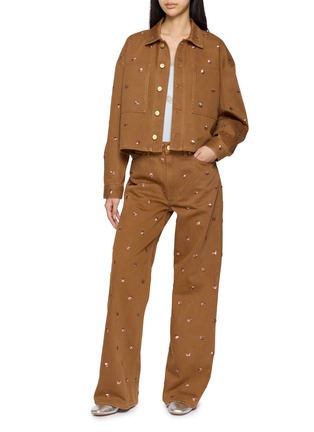 Figure View - Click To Enlarge - ULLA JOHNSON - The Bobbi Embellished Medium Wash Denim Jacket