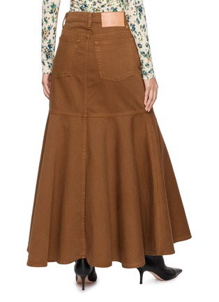 Back View - Click To Enlarge - ULLA JOHNSON - The Madelyn Medium Wash Denim Maxi Skirt