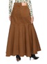 Back View - Click To Enlarge - ULLA JOHNSON - The Madelyn Medium Wash Denim Maxi Skirt