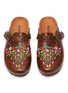 Detail View - Click To Enlarge - MEXICANA SHOES - Alcatraz Rust Footbed Leather Clogs