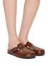 Figure View - Click To Enlarge - MEXICANA - Alcatraz Rust Footbed Leather Clogs