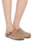 Figure View - Click To Enlarge - MEXICANA - Alcatraz Rust Footbed Suede Clogs