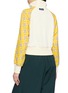 Back View - Click To Enlarge - COSMOSLAB - Asymmetric Zip Chequered Panel Sweater Jacket