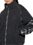  - COSMOSLAB - Chequered Panel Zip Up Sweater Jacket