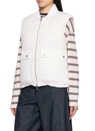 Detail View - Click To Enlarge - COSMOSLAB - Reversible Striped Quilted Vest