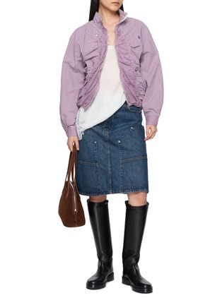 Figure View - Click To Enlarge - COSMOSLAB - Shirred Checkered Jacket