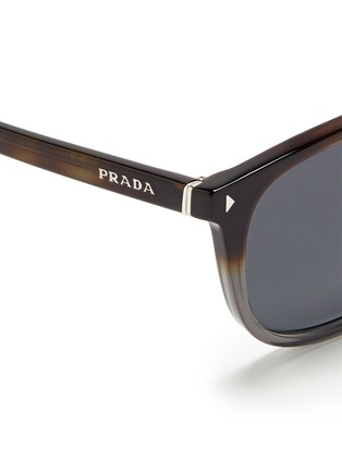 Detail View - Click To Enlarge - PRADA - Ombré acetate rectangular sunglasses