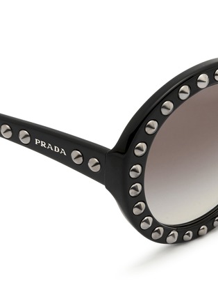 Detail View - Click To Enlarge - PRADA - Stud round frame acetate sunglasses