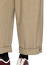  - FAFAMOON - Contrast Stitch Pleated Wide Leg Pants