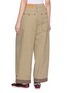Back View - Click To Enlarge - FAFAMOON - Contrast Stitch Pleated Wide Leg Pants