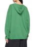 Back View - Click To Enlarge - FAFAMOON - Diamond Stitch V-Neck Hooded Knit Top