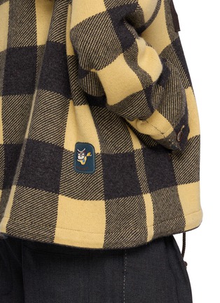  - FAFAMOON - Chequered Hooded Button Front Jacket