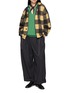 Figure View - Click To Enlarge - FAFAMOON - Chequered Hooded Button Front Jacket
