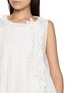  - FAFAMOON - Ruffle Trim Pleated Hem Tank Top