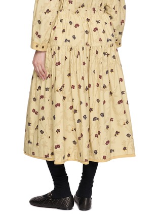 Back View - Click To Enlarge - FAFAMOON - Floral Print Drawstring Midi Skirt