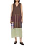 FAFAMOON Patchwork Tie Waist Tank Dress