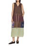 Figure View - Click To Enlarge - FAFAMOON - Patchwork Tie Waist Tank Dress