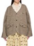 FAFAMOON Floral Contrast Collar Wool Jacket