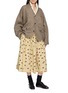 Figure View - Click To Enlarge - FAFAMOON - Floral Contrast Collar Wool Jacket